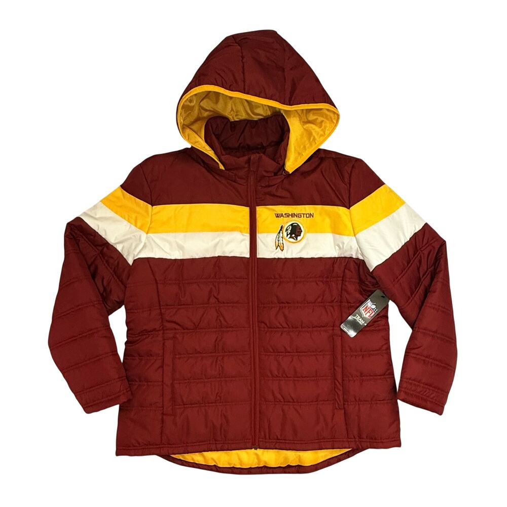 NEW Washington Redskins NFL team apparel jacket women’s XXL insulated hooded